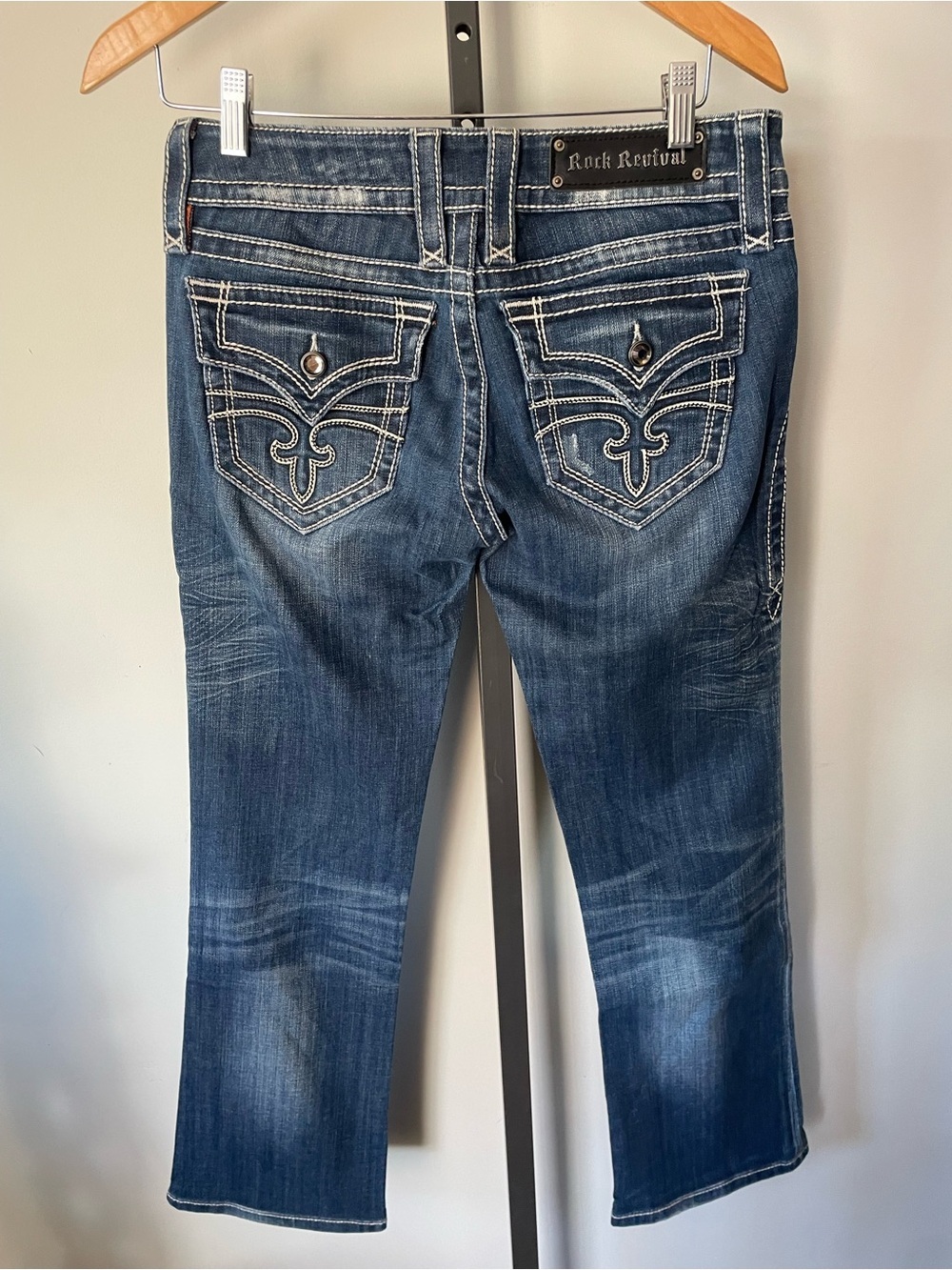 Rock Revival Celine Bootcut Denim Jeans Mcbling Y2K 2000s Flap Pocket Distressed